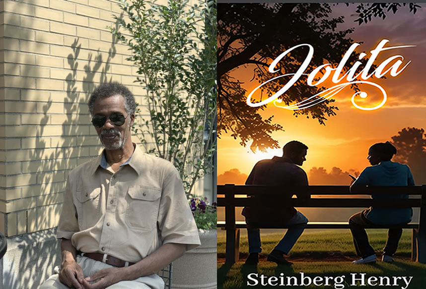 Article image, combination of Steinberg Henry at Cambridge and his book cover Jolita
